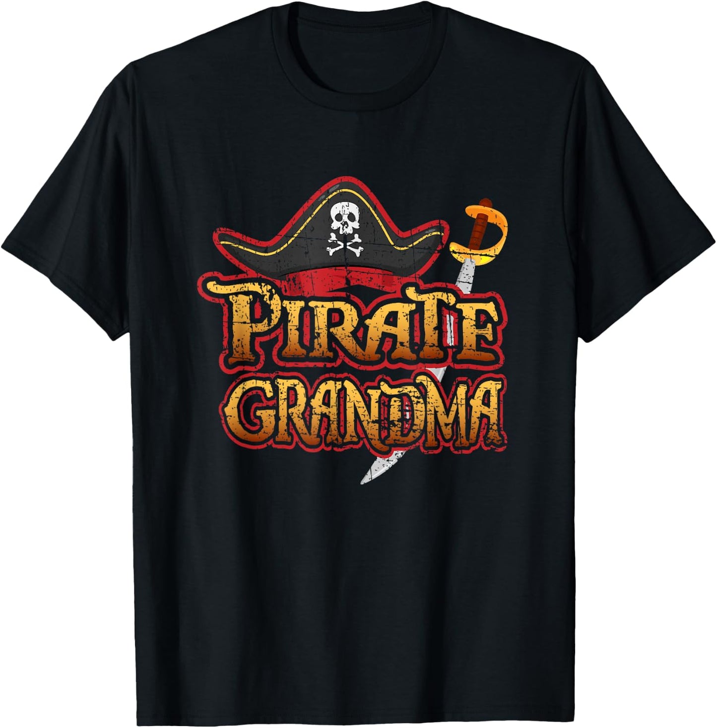 Pirate Grandma Matching Birthday Party Cruise Night Skull T-Shirt - T-Shirt | Black