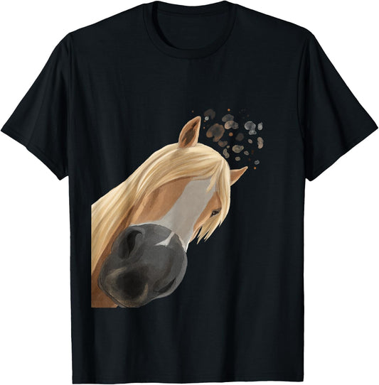 Funny Curious Haflinger Horse T-Shirt - T-Shirt | Black