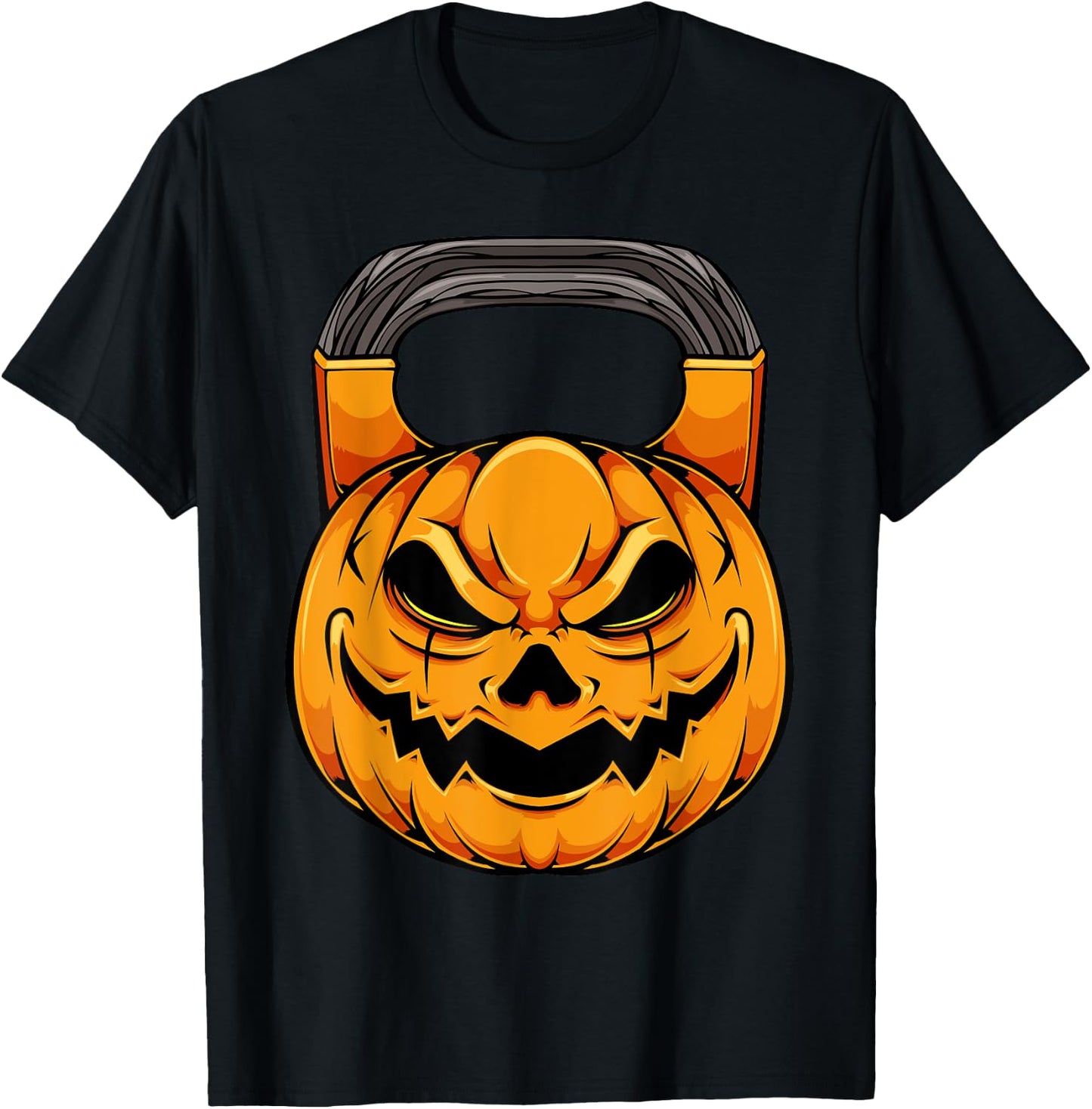 Pumpkin Dumbbell Lazy Halloween Costume Workout Gym Lover T-Shirt - T-Shirt | Black