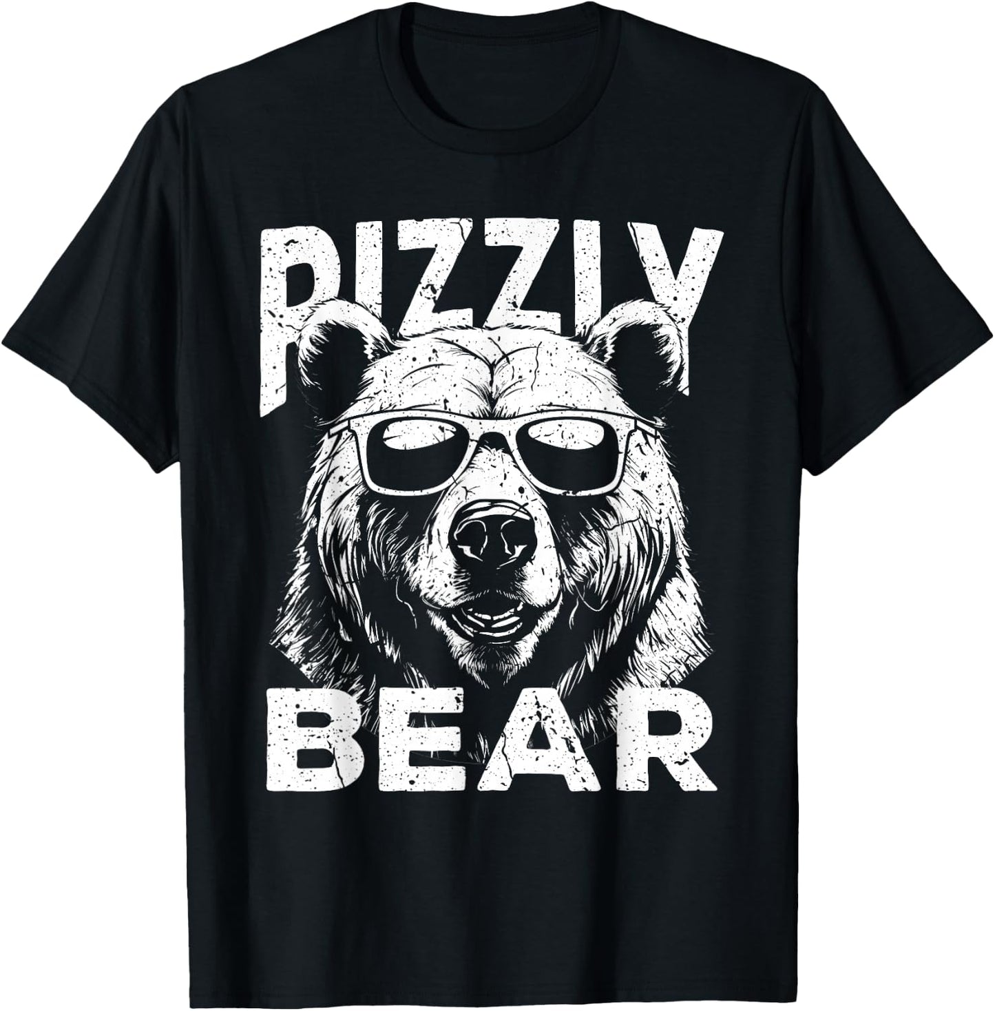 Rizzly Bear Cool Bear Wearing Sunglasses Rizz Boys T-Shirt - T-Shirt | Black
