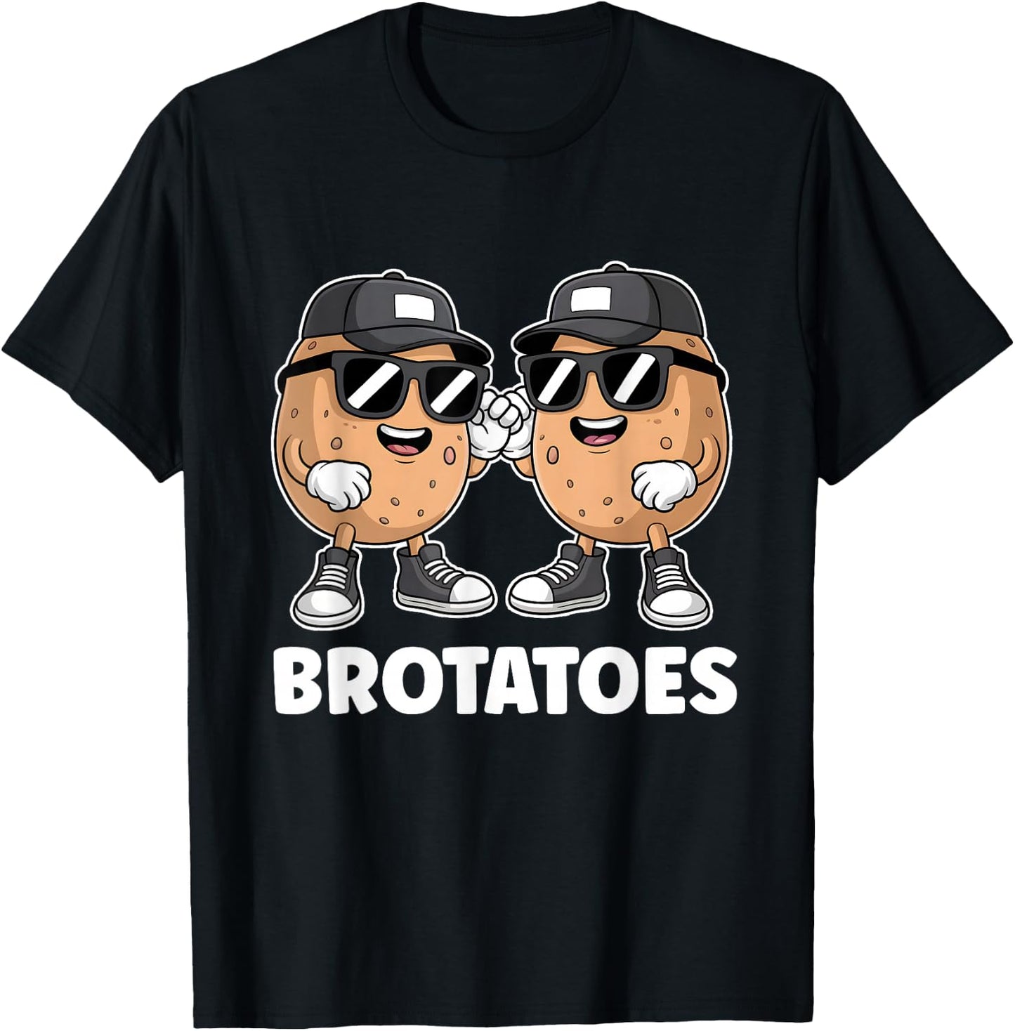 Best Friend Potato Pun Funny Matching Boys Bestie Brotatoes T-Shirt - T-Shirt | Black