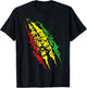 Lion Rasta Rastafarian Reggae Red Yellow T-Shirt - T-Shirt | Black