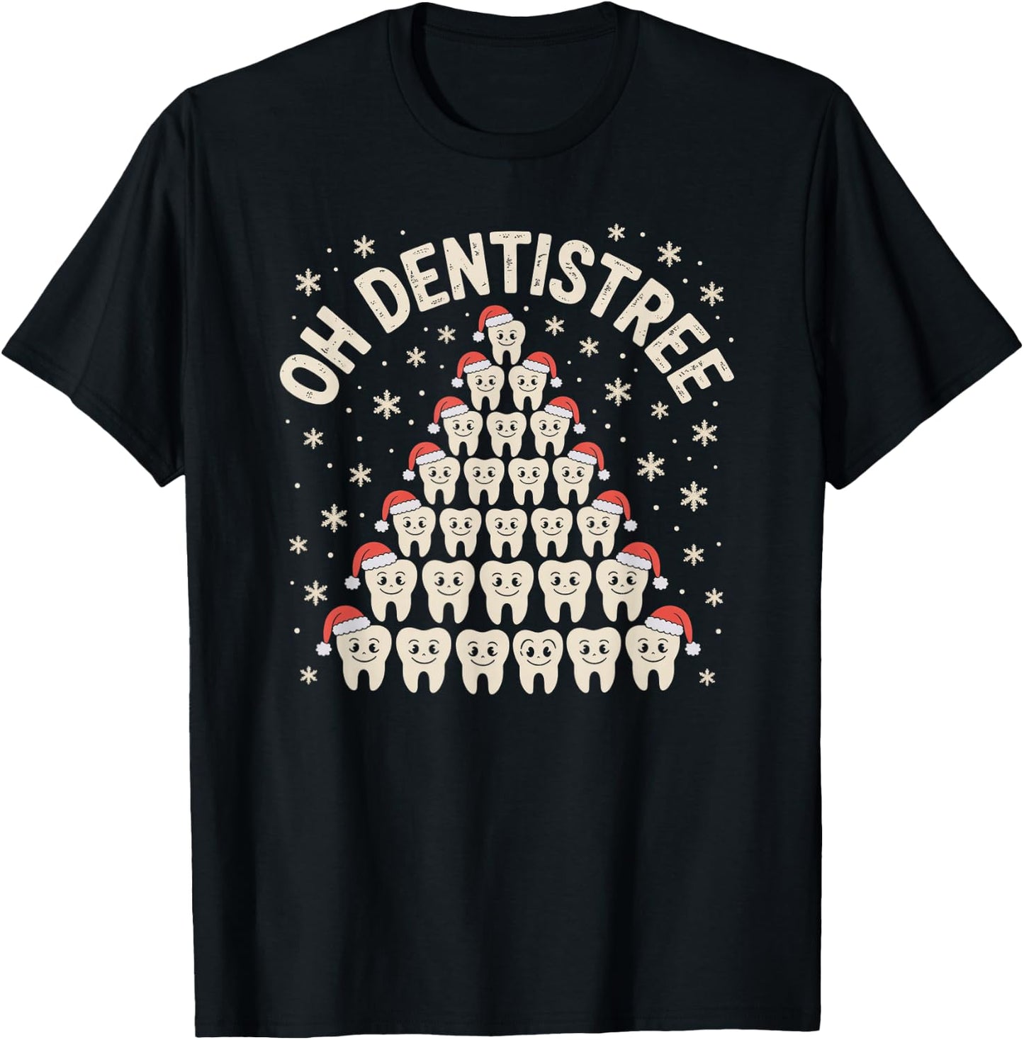 Christmas Dentist Tree Dental Oh Dentistree Tooth Tree T-Shirt - T-Shirt | Black