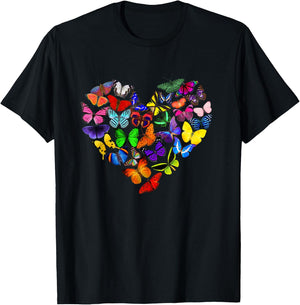 Heart Full of Butterflies Butterfly Love Valentine's Day T-Shirt - T-Shirt | Black