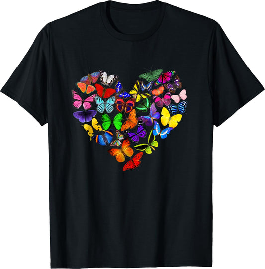 Heart Full of Butterflies Butterfly Love Valentine's Day T-Shirt - T-Shirt | Black