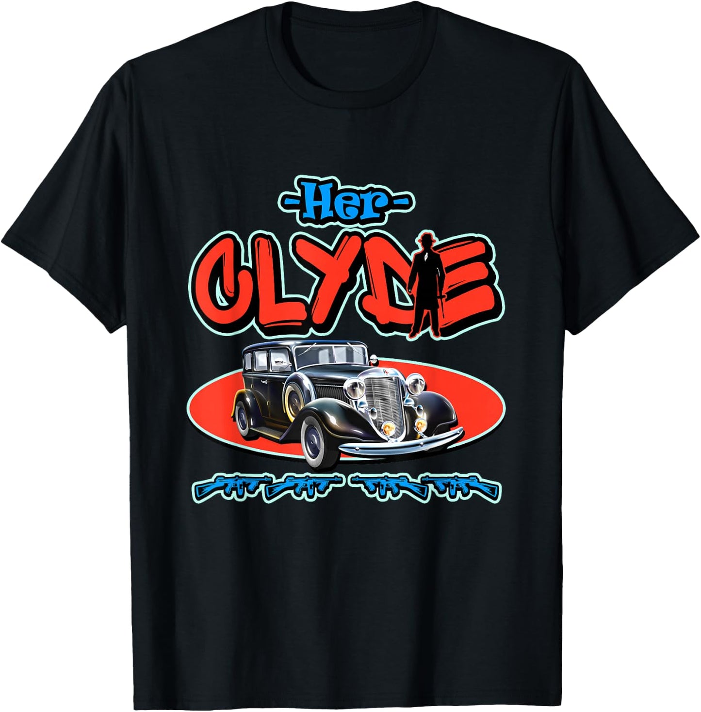 His Bonnie - Her Clyde - Cool Couples Matching T-Shirt - T-Shirt | Black
