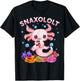 Kawaii Axolotl Snaxolotl Shirt Kid Toddler Teen Cute Axolotl T-Shirt - T-Shirt | Black
