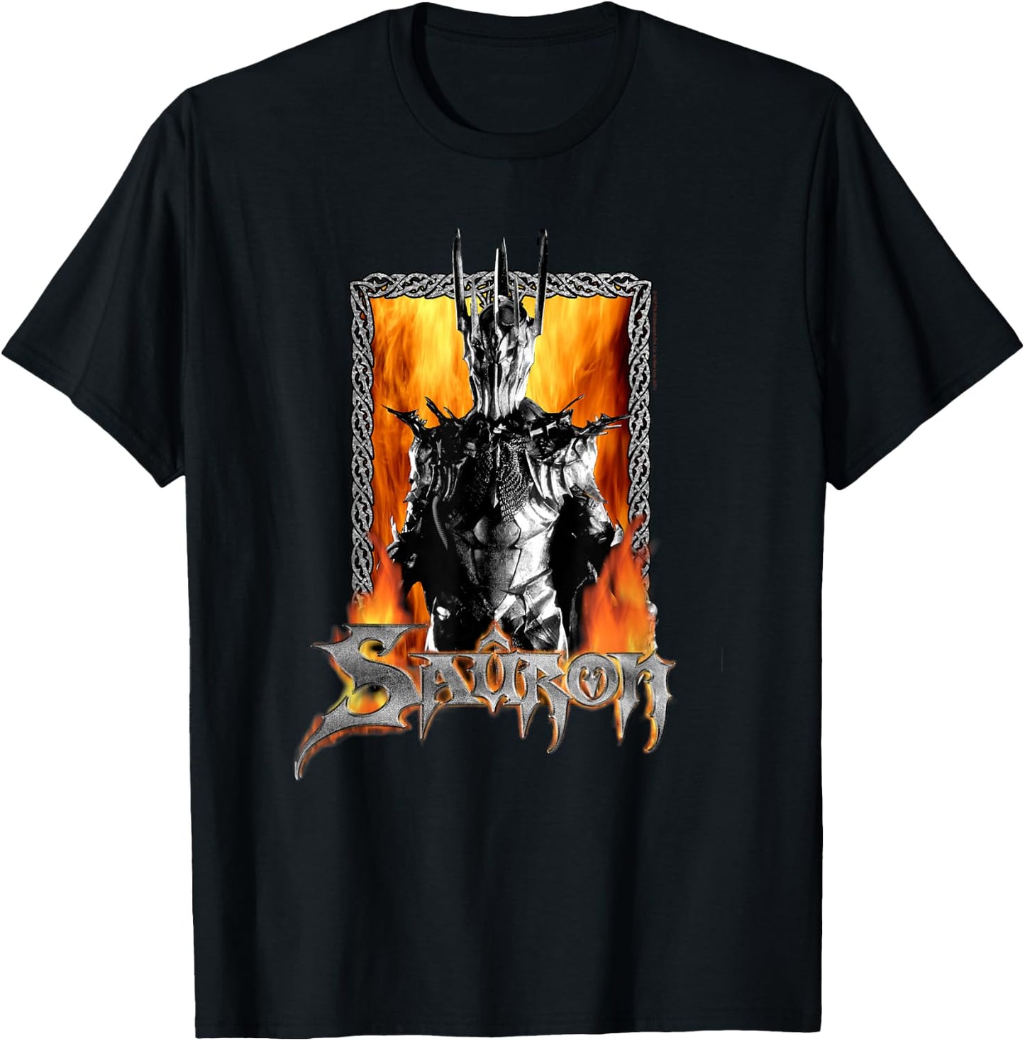 LOTR Framed Sauron Flames Fantasy Movie T-Shirt - T-Shirt | Black