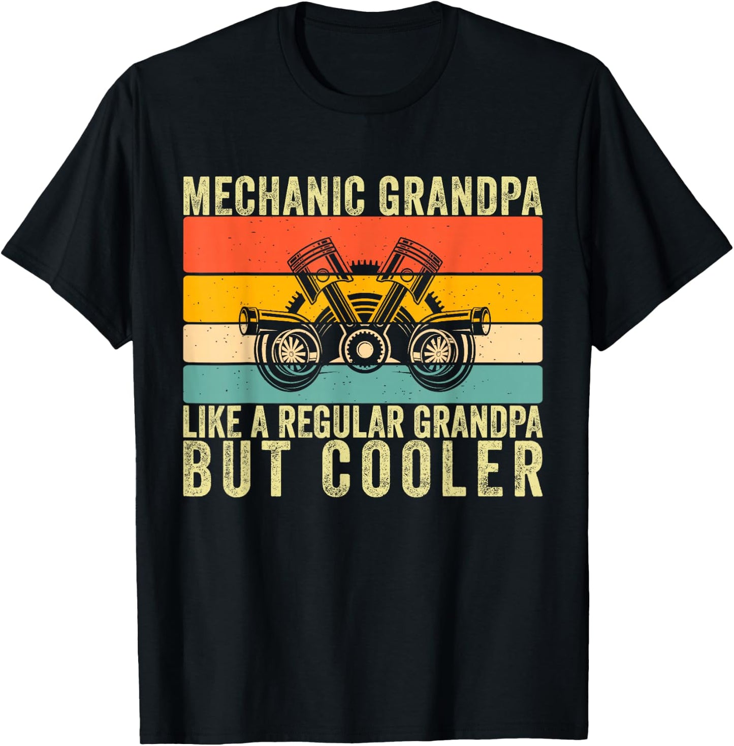 Mechanic Grandpa Design Father Day T-Shirt - T-Shirt | Black