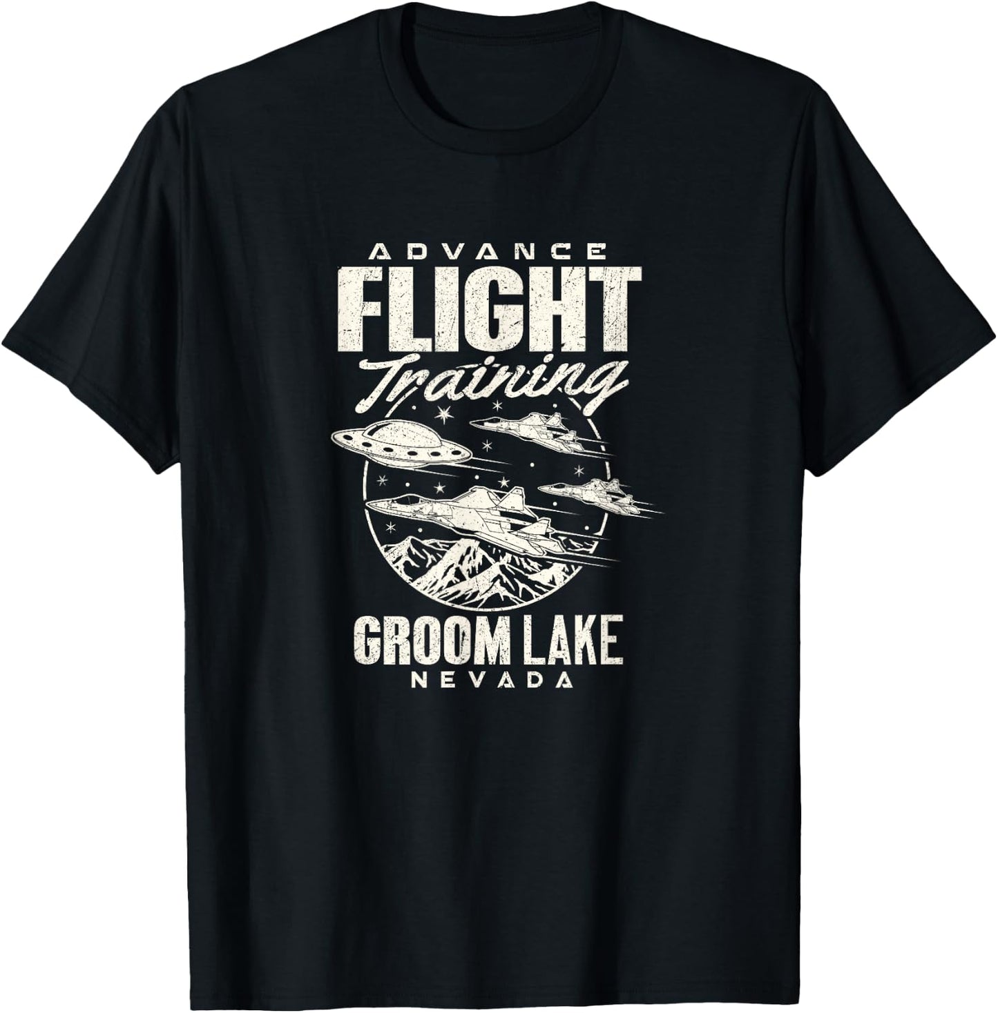 Area 51 UFO Groom Lake Advance Flight training T Shirt T-Shirt - T-Shirt | Black