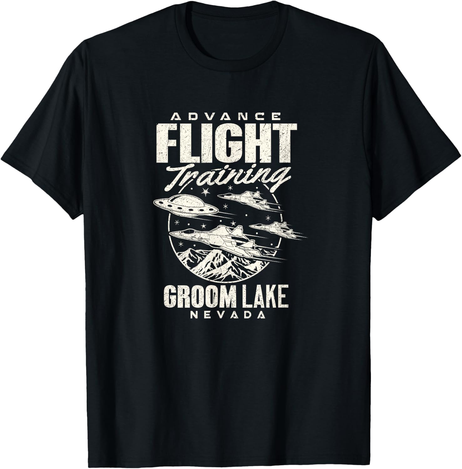 Area 51 UFO Groom Lake Advance Flight training T Shirt T-Shirt - T-Shirt | Black