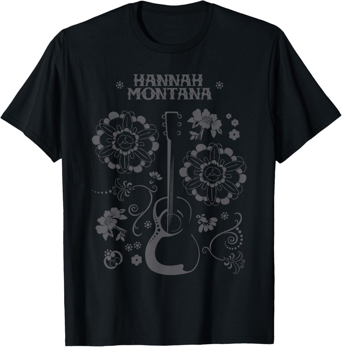 Disney Channel Hannah Montana Floral Guitar Small T-Shirt - T-Shirt | Black