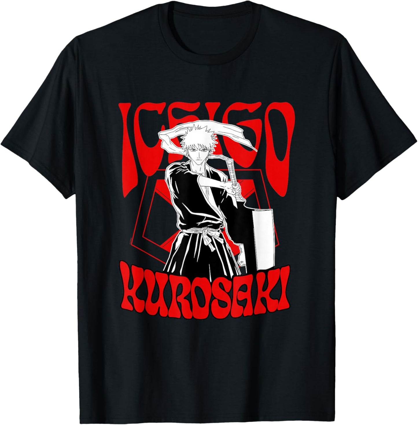 Bleach Ichigo Kurosaki New Age 60's Type Anime T-Shirt - T-Shirt | Black