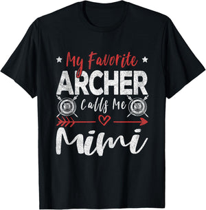 My Favorite Archer Calls Me Mimi Grandma Archery T-Shirt - T-Shirt | Black