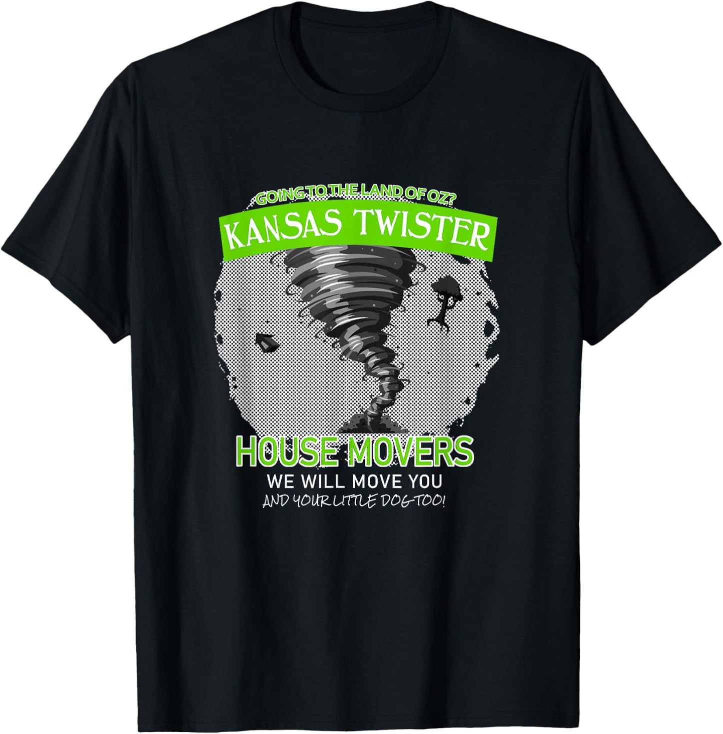 Funny Wizard of Oz Kansas Twister House Movers T-Shirt - T-Shirt | Black