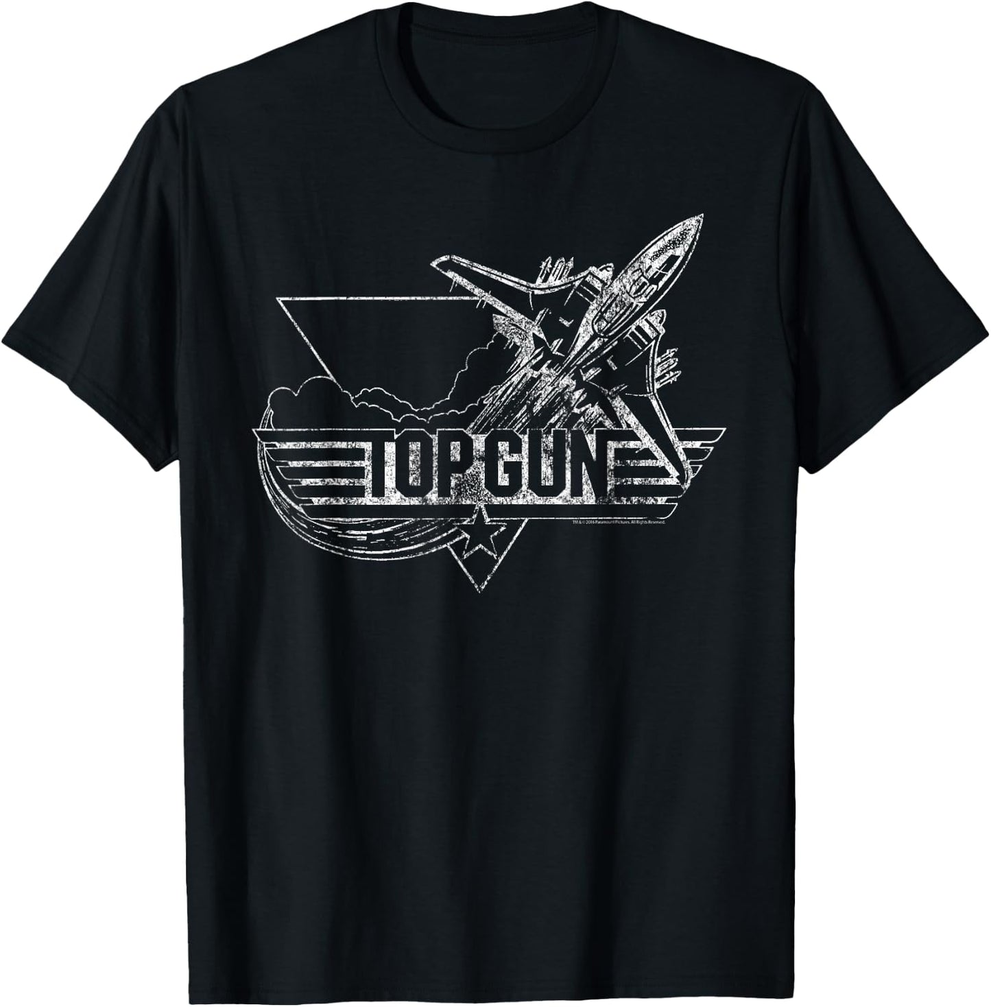 Top Gun Vintage Silhouette Logo Action Movie T-Shirt - T-Shirt | Black