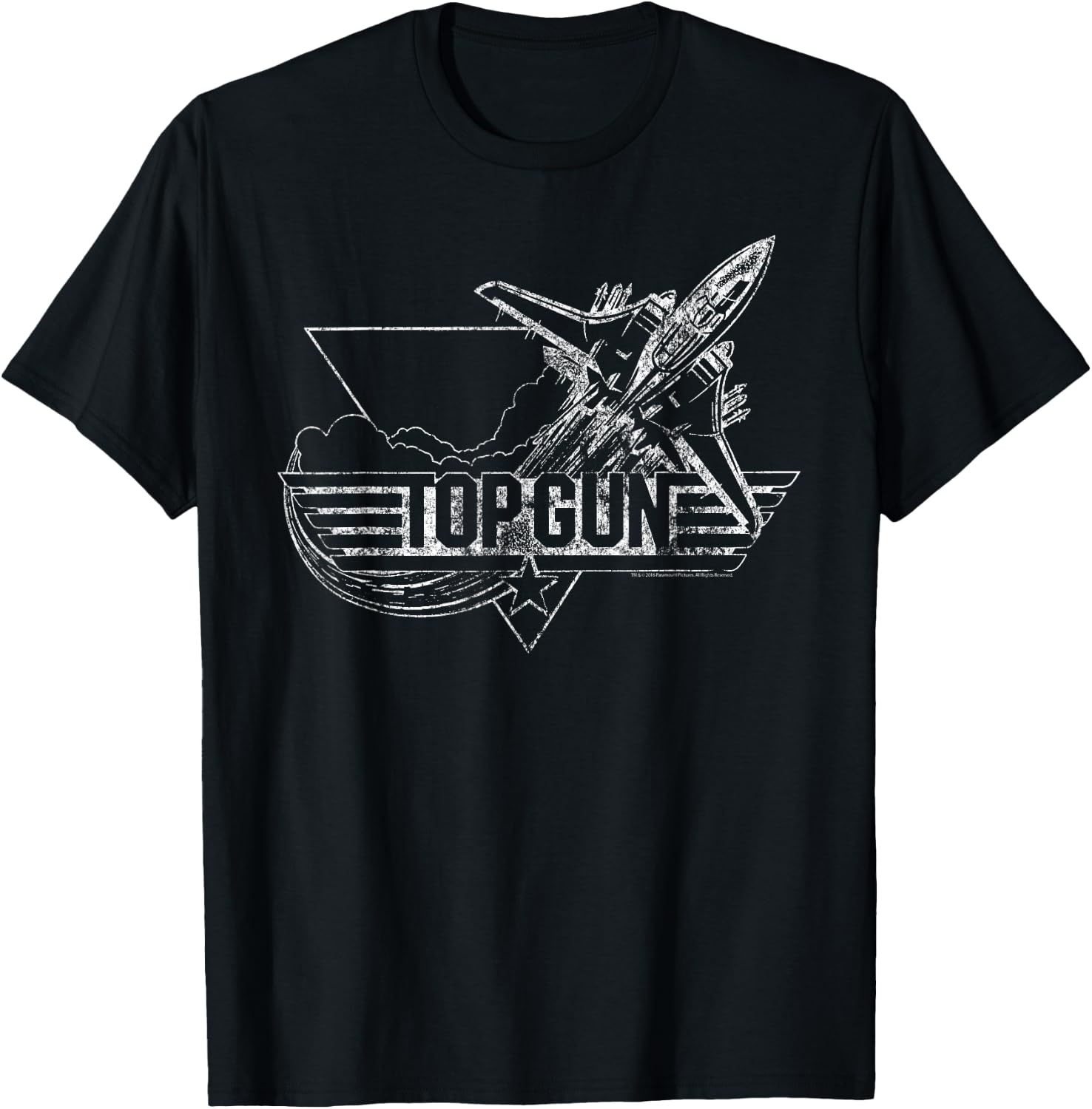 Top Gun Vintage Silhouette Logo Action Movie T-Shirt - T-Shirt | Black