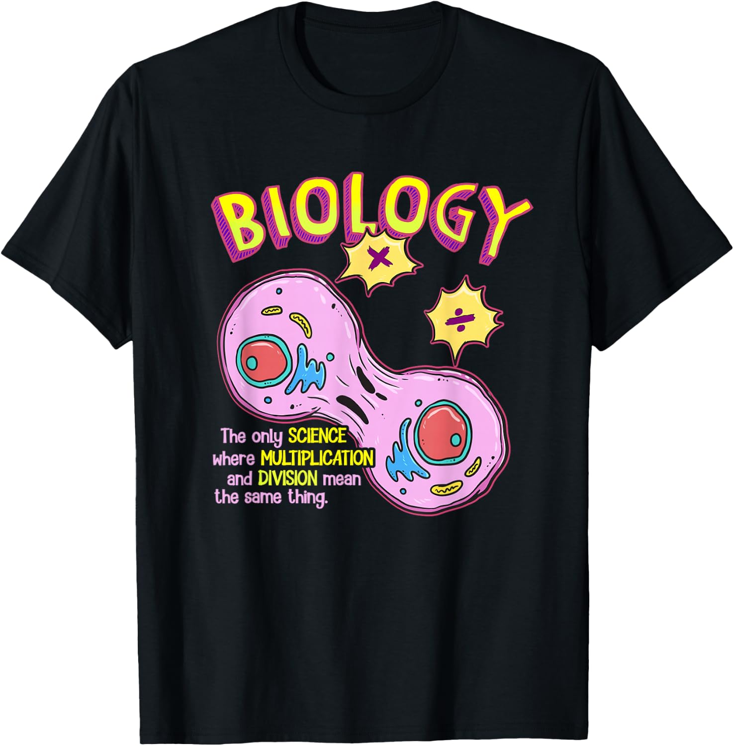 Teaching Biology Cell Science Teacher Funny Quote T-Shirt - T-Shirt | Black
