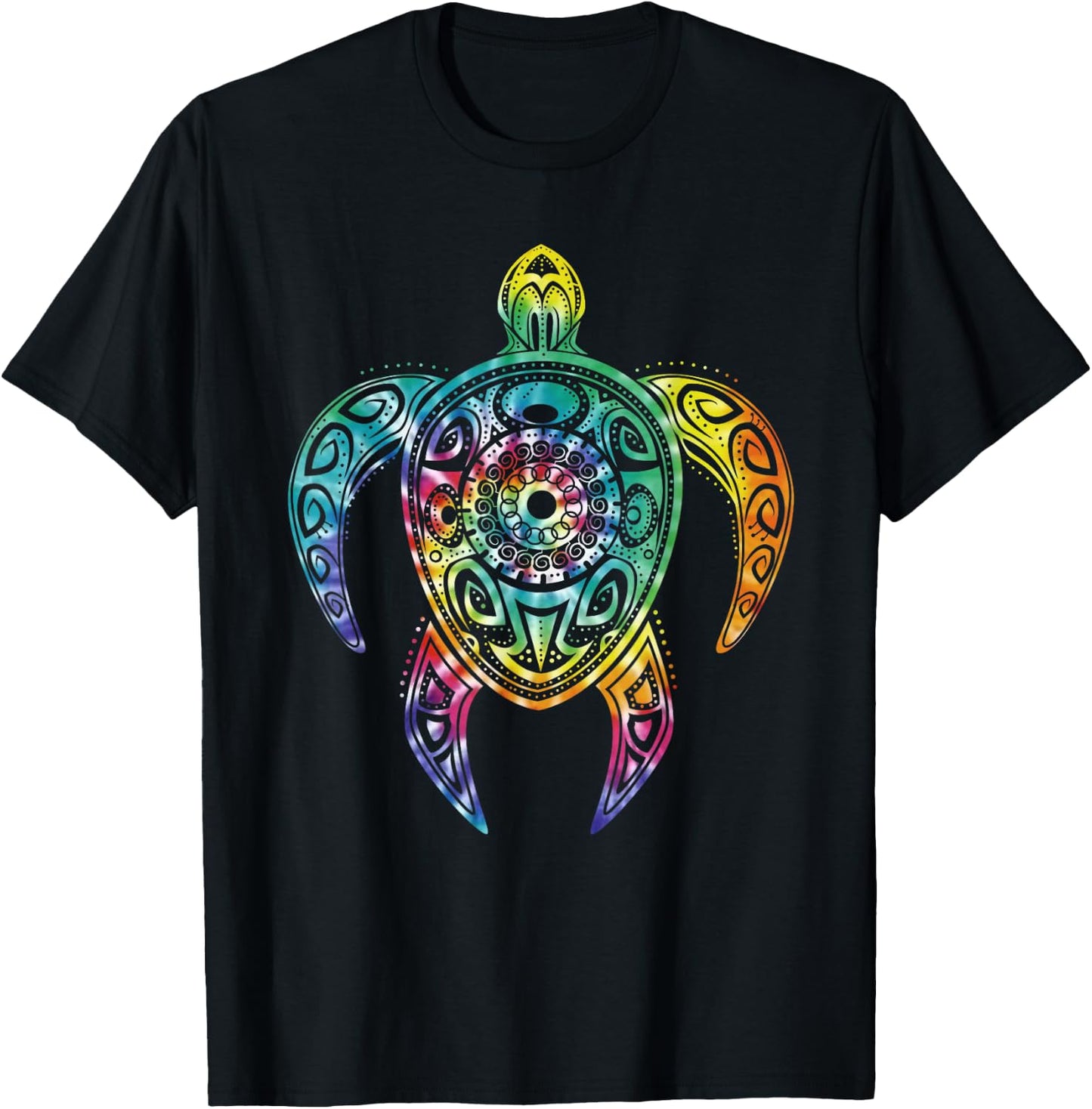 Colorful Turtle Watercolor Maori Ocean Scuba T-Shirt - T-Shirt | Black