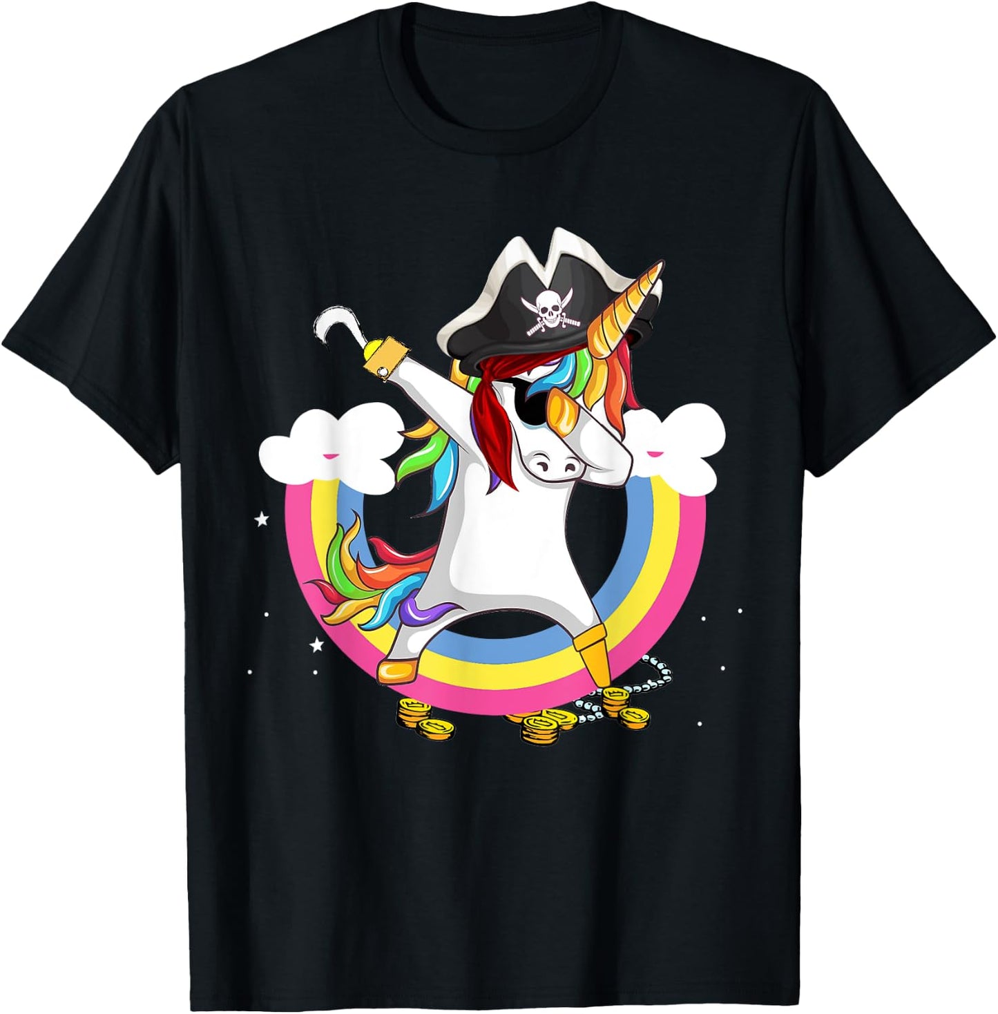 Pirate magical unicorn Funny awesome Halloween Costume T-Shirt - T-Shirt | Black
