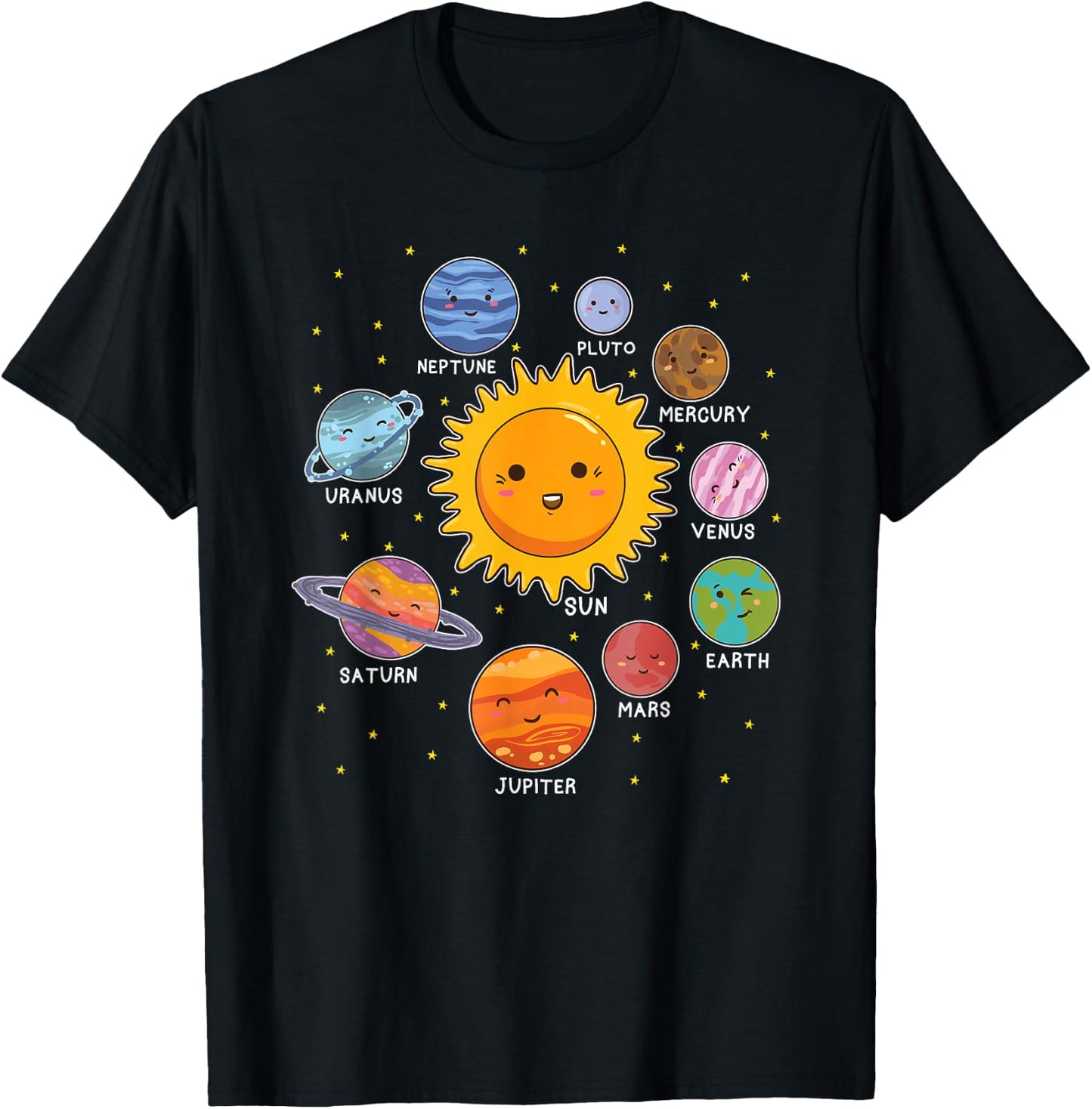Solar System Planet Space Planets Boys Girls Toddlers T-Shirt - T-Shirt | Black