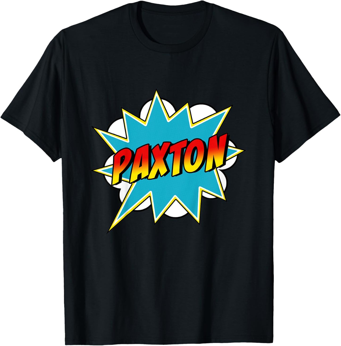 Kids Boys Paxton Name Comic Book Superhero T-Shirt - T-Shirt | Black