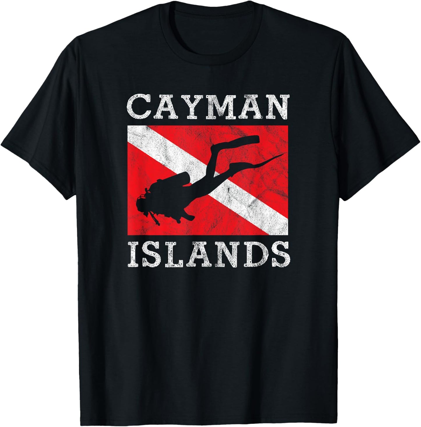 Retro Scuba Diver Grand Cayman Islands Scuba Diving T-Shirt - T-Shirt | Black