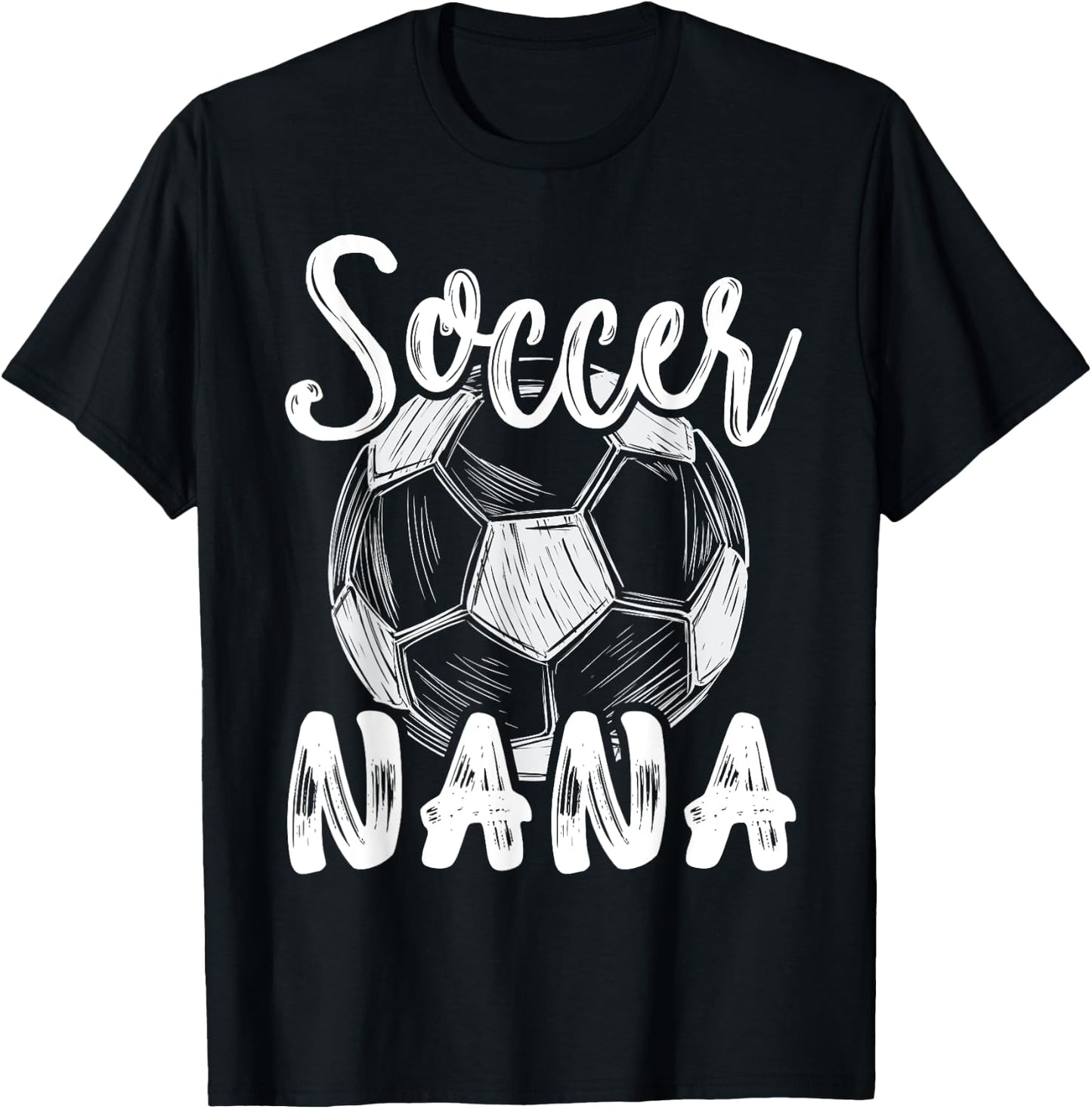 Soccer Nana Women Family Matching Team Player Soccer Ball T-Shirt - T-Shirt | Black