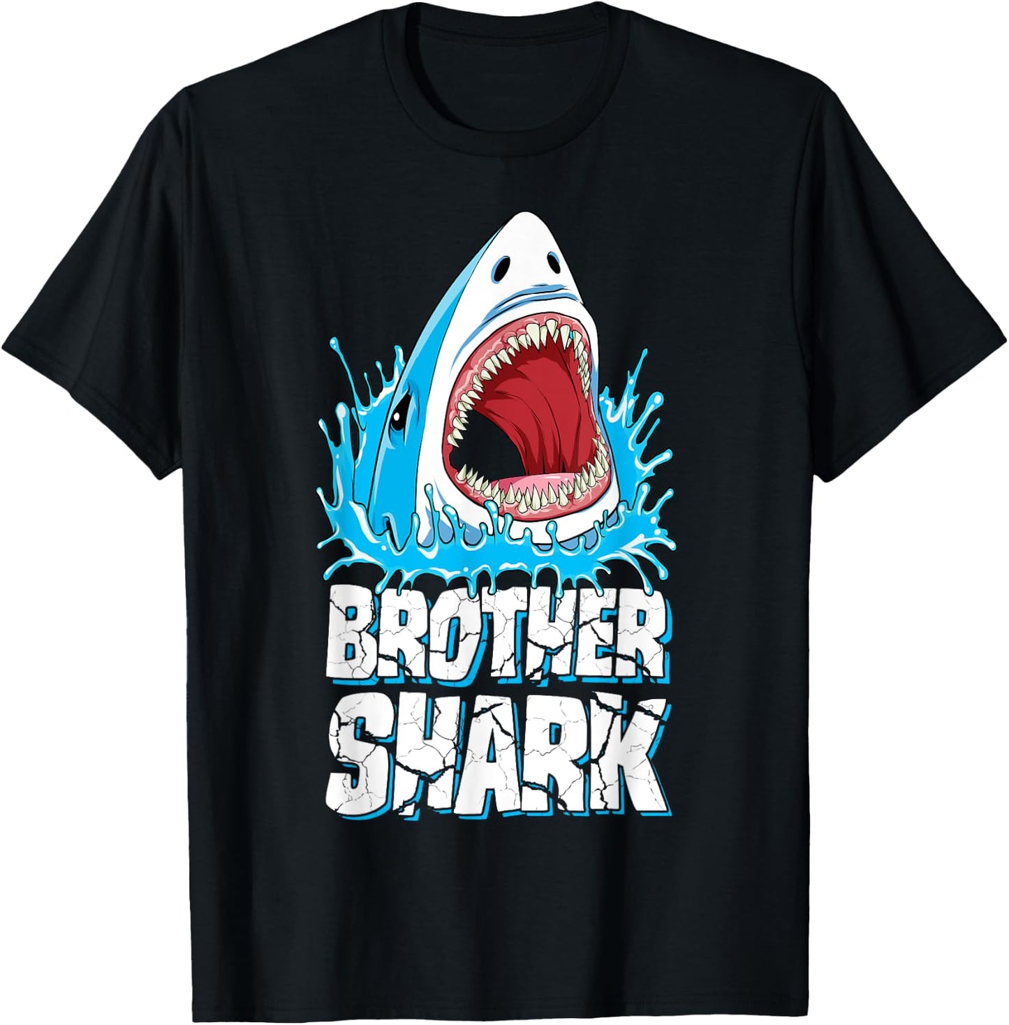 Brother Shark T Shirt Family Matching Men Boys Jawsome Gifts T-Shirt - T-Shirt | Black