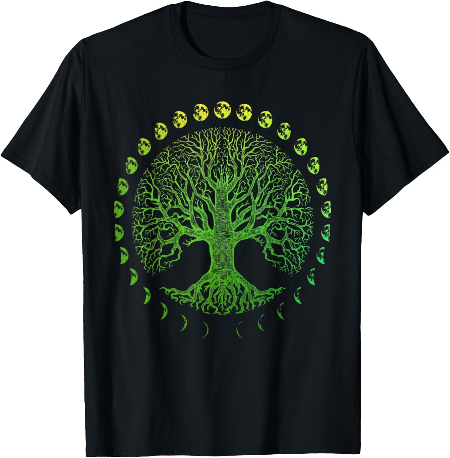Tree of Life Phases of the Moon Gift - Earth Day T-Shirt - T-Shirt | Black