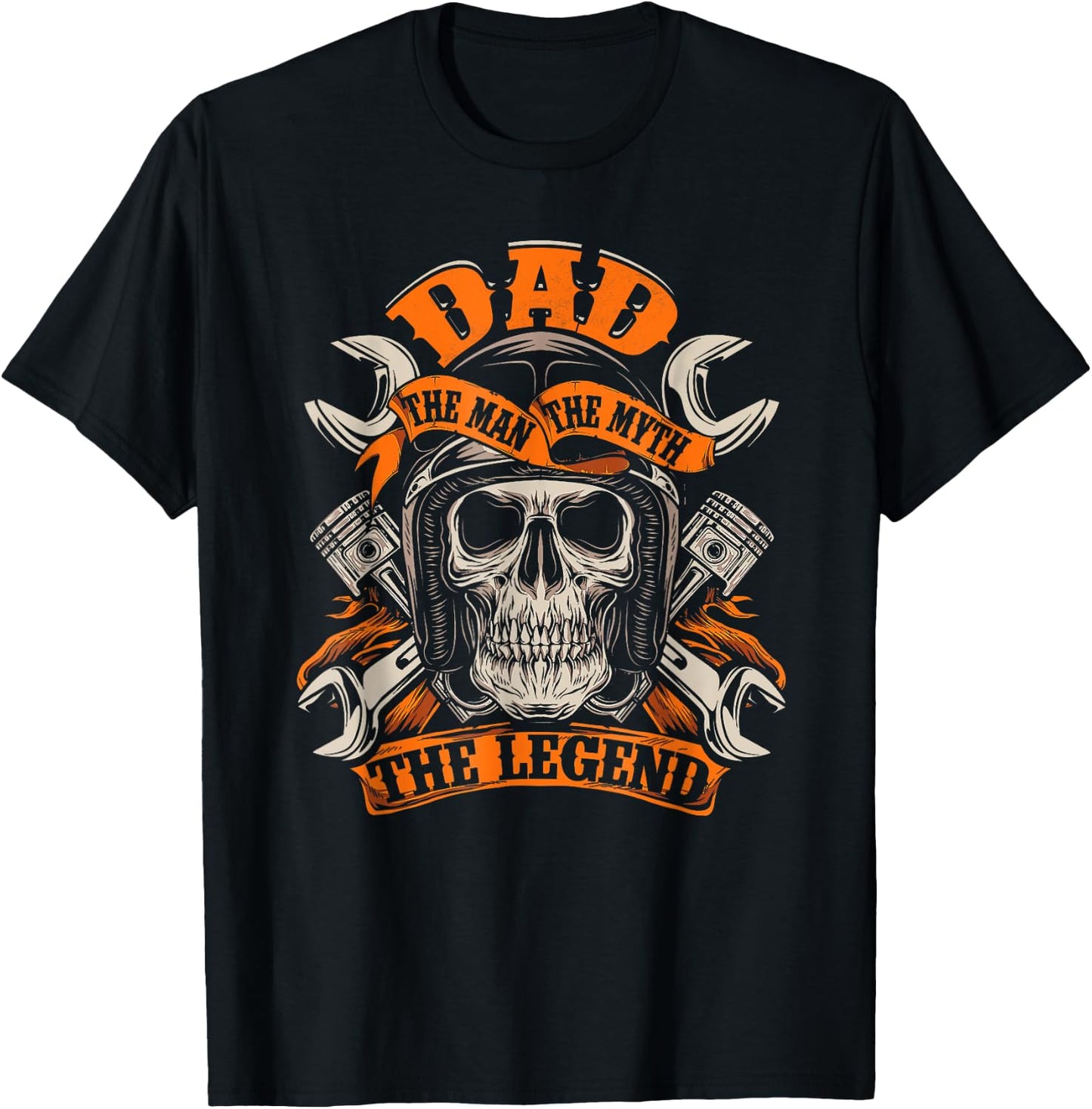 Biker Dad Grandpa The Man The Myth The Legend Motorcycle T-Shirt - T-Shirt | Black