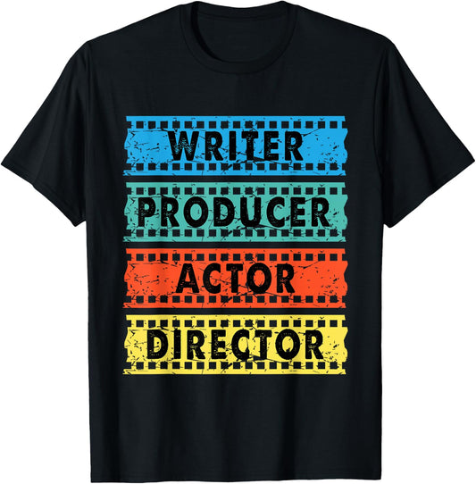 Writer Producer Actor Director - Movie Filmmaker Filmmaking Small T-Shirt - T-Shirt | Black