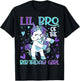 Lil Bro of the Birthday Girl Flossing Unicorn Little Brother T-Shirt - T-Shirt | Black