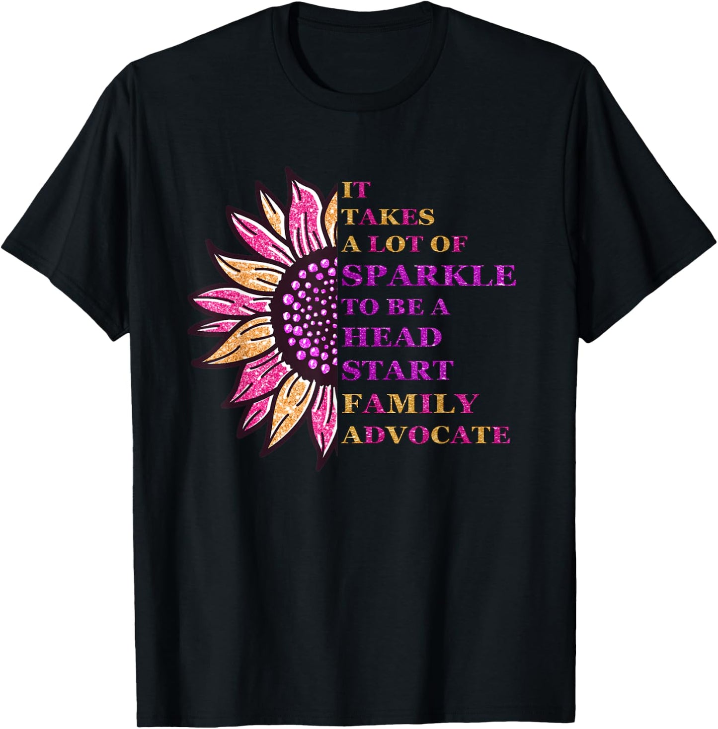 Sparkle Family Advocate Head Start Family Advocate Design T-Shirt - T-Shirt | Black