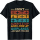 Look At Airplanes Pilot Retro Plane Aviation Funny Airplane T-Shirt - T-Shirt | Black
