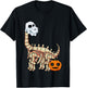 Kids Dinosaur Skeleton Ghost Lazy Halloween Costume Brontosaurus T-Shirt - T-Shirt | Black