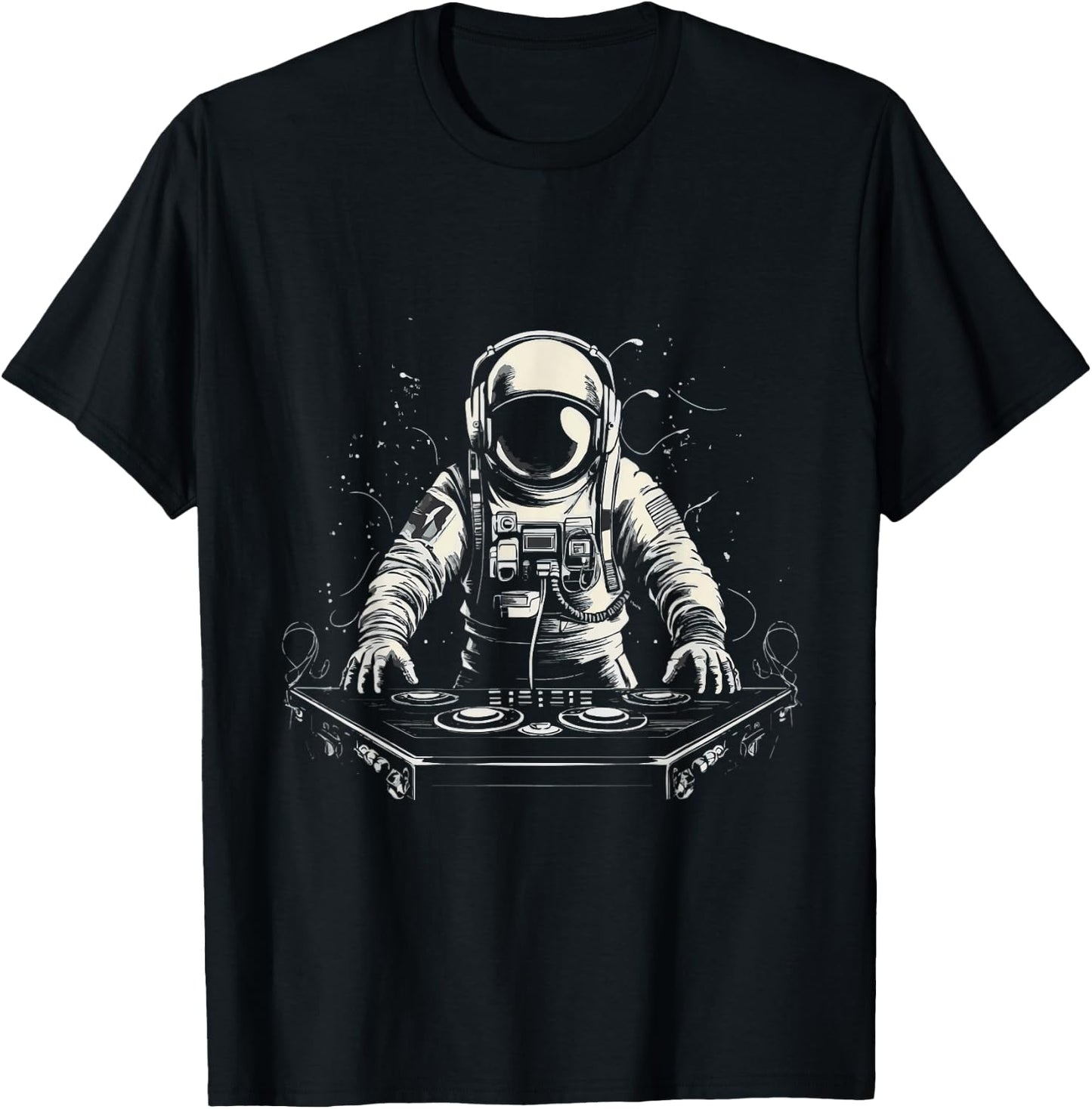 Astronaut DJ In Space T-Shirt - T-Shirt | Black