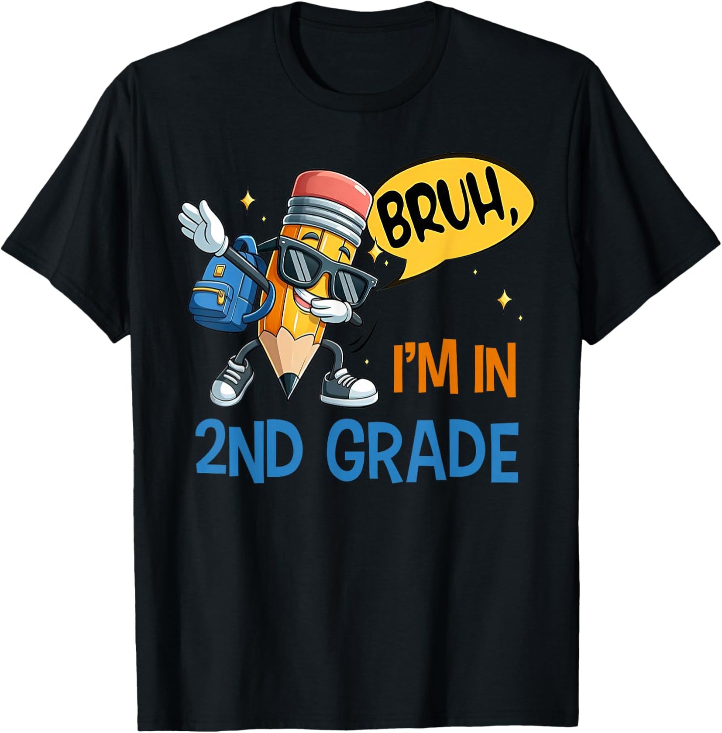 Second Grade Back to School Bruh I'm in 2nd Grade Boys Kids T-Shirt - T-Shirt | Black