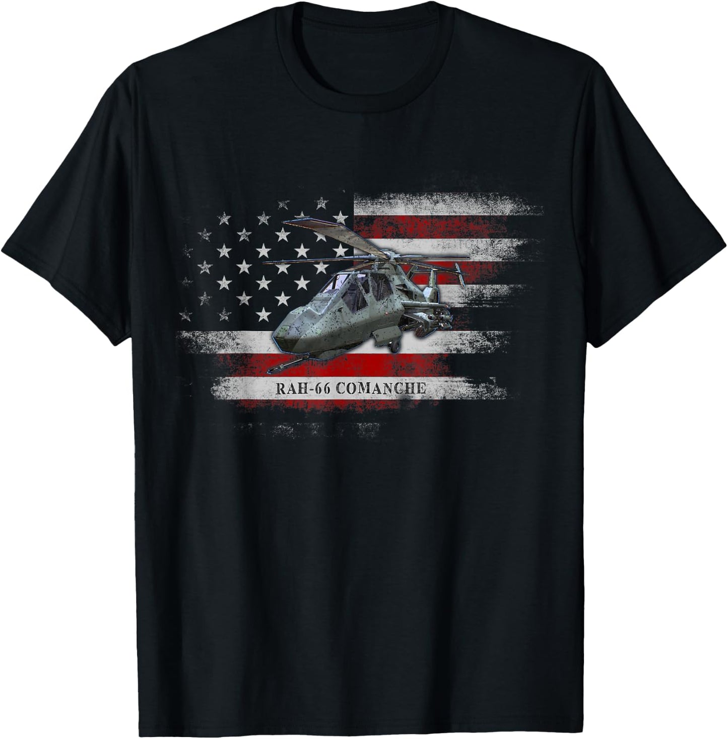 RAH-66 Comanche Helicopter USA Flag Helicopter Pilot Gifts T-Shirt - T-Shirt | Black