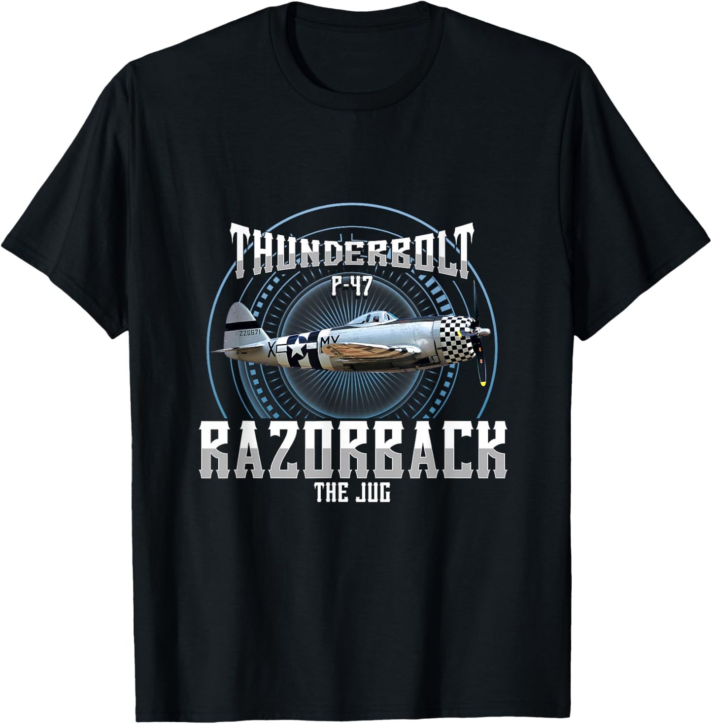 P-47 Thunderbolt WWII Airplane T-Shirt - T-Shirt | Black