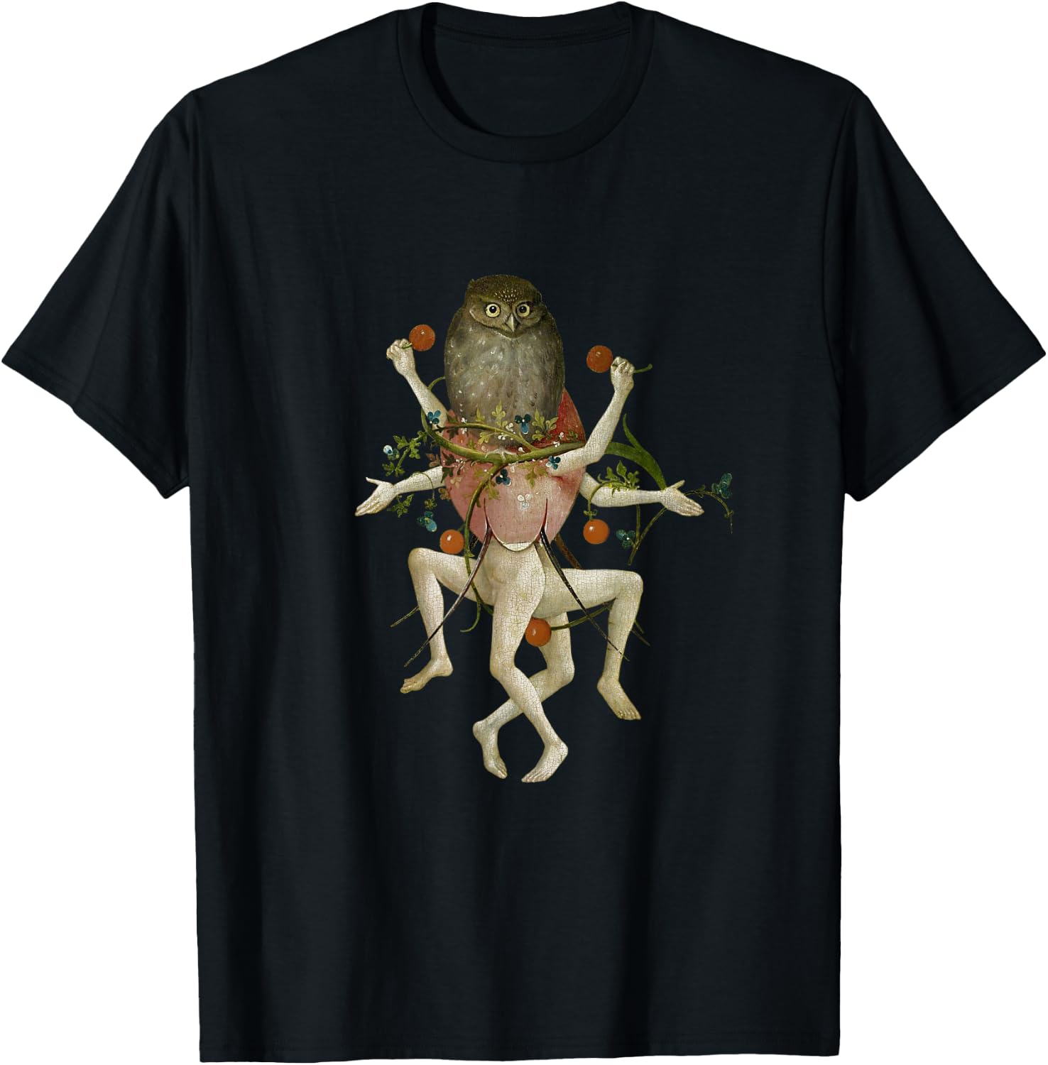 Hieronymus Bosch The Garden of Earthly Delights Owl T-Shirt - T-Shirt | Black