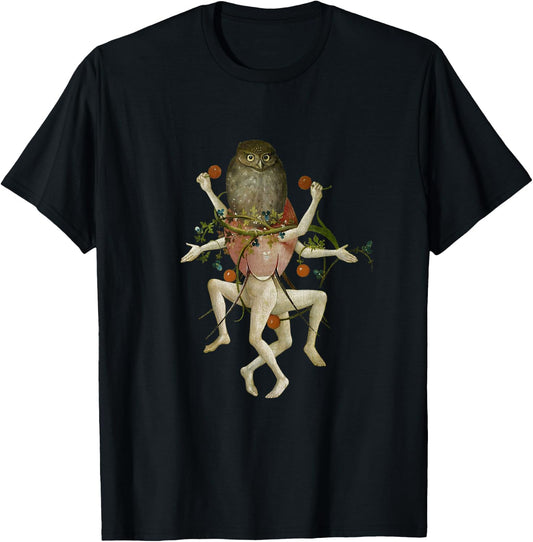 Hieronymus Bosch The Garden of Earthly Delights Owl T-Shirt - T-Shirt | Black