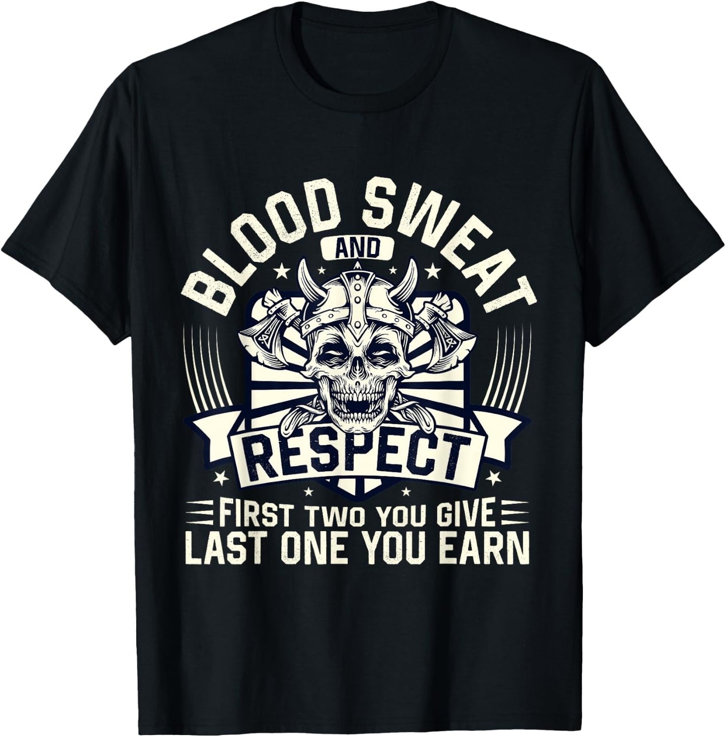 Blood Sweat Respect Powerlifting Fitness Gym Weightlifting T-Shirt - T-Shirt | Black