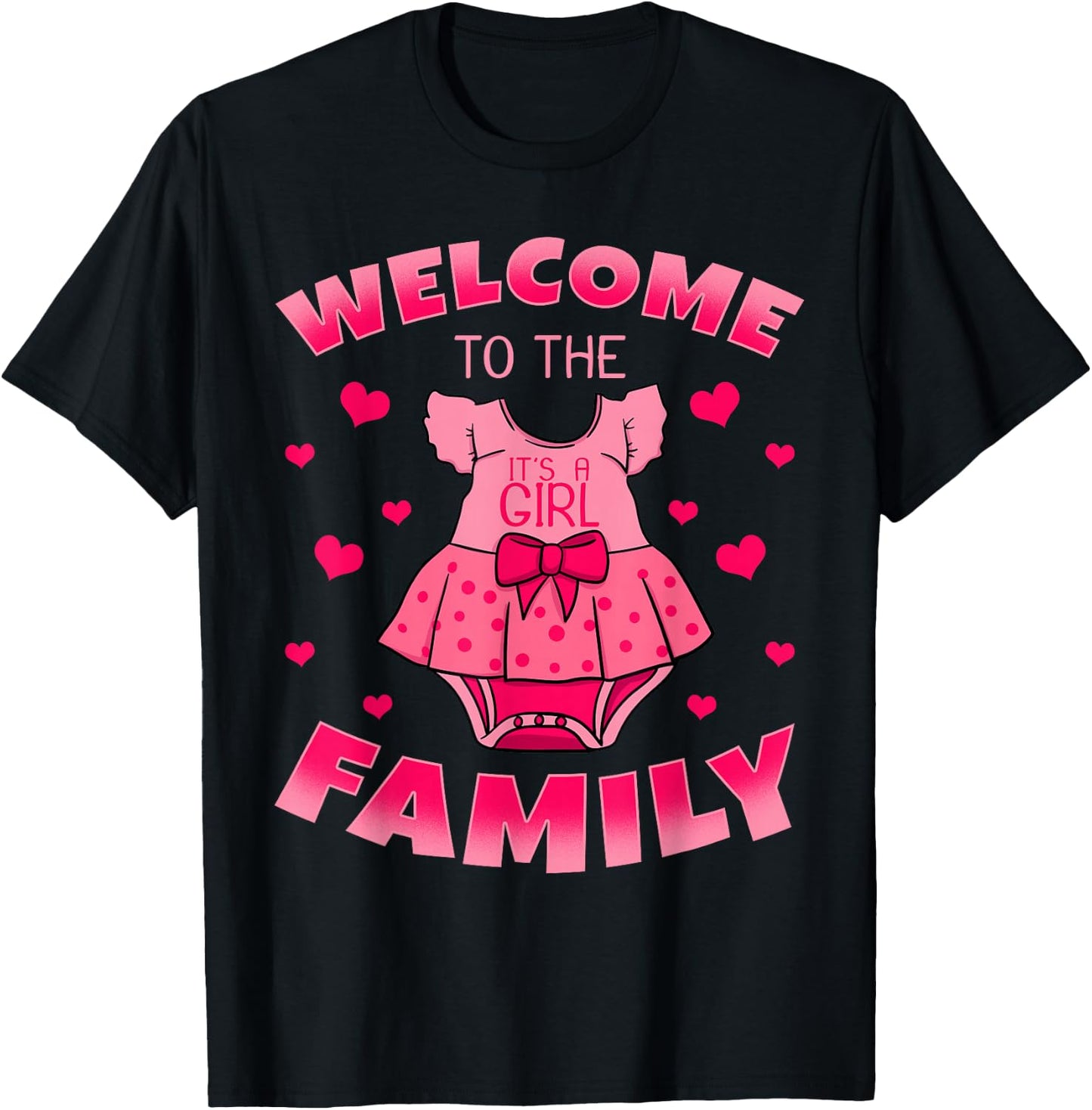 It's A Girl Gender Reveal Baby Shower Daughter Birth Gift T-Shirt - T-Shirt | Black