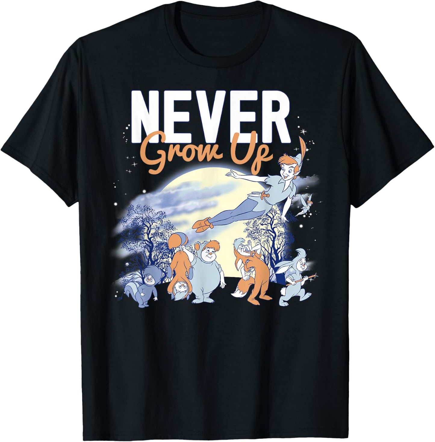 Disney Peter Pan Lost Boys Never Grow Up Night Portrait T-Shirt - T-Shirt | Black