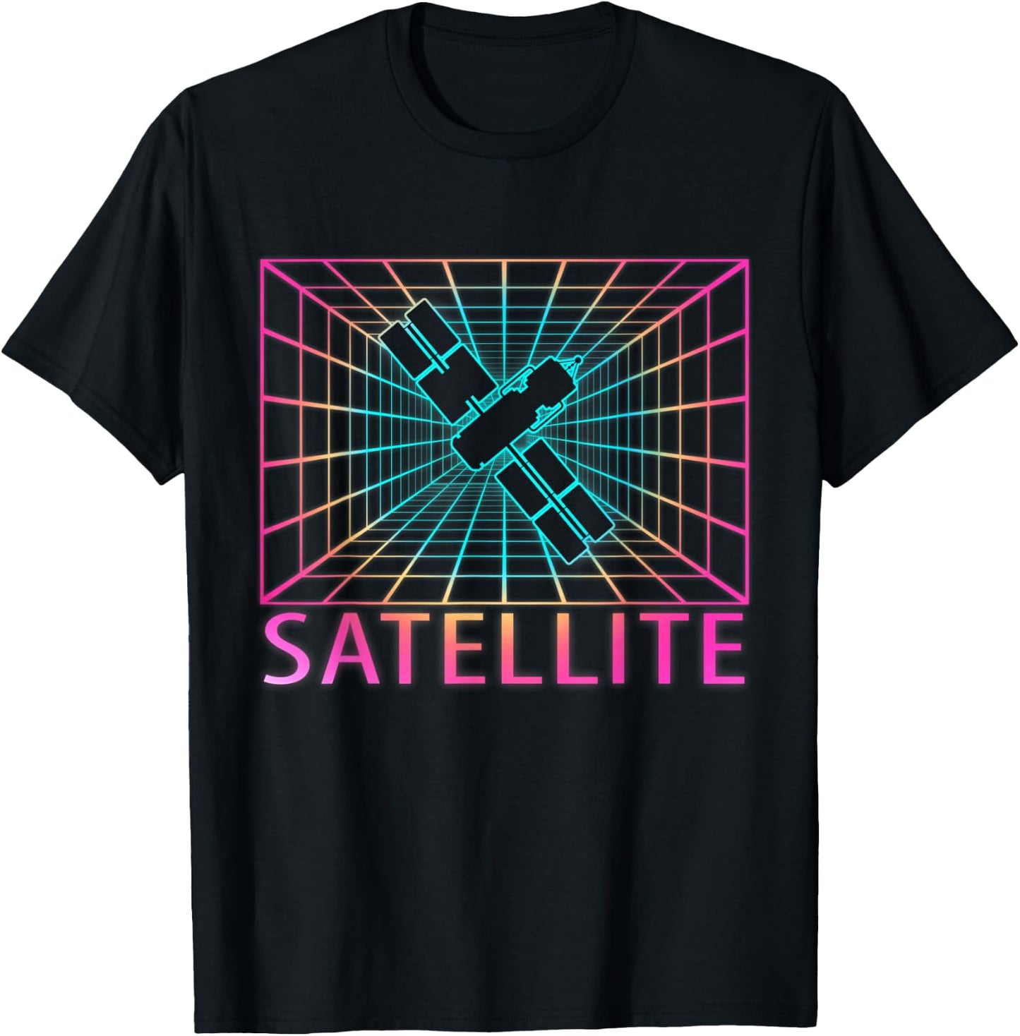 Satellite Retro Gift T-Shirt - T-Shirt | Black
