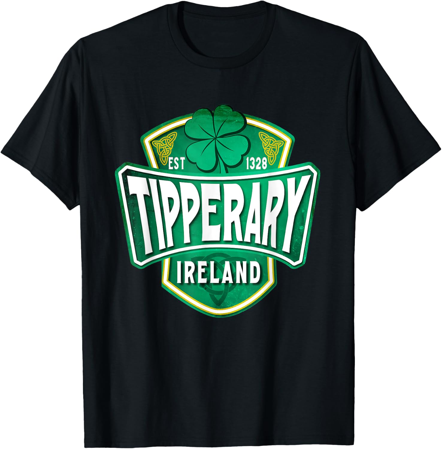County Tipperary Ireland Irish Gaelic Football Hurling Badge T-Shirt - T-Shirt | Black