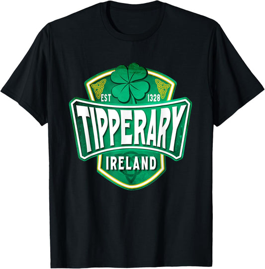 County Tipperary Ireland Irish Gaelic Football Hurling Badge T-Shirt - T-Shirt | Black