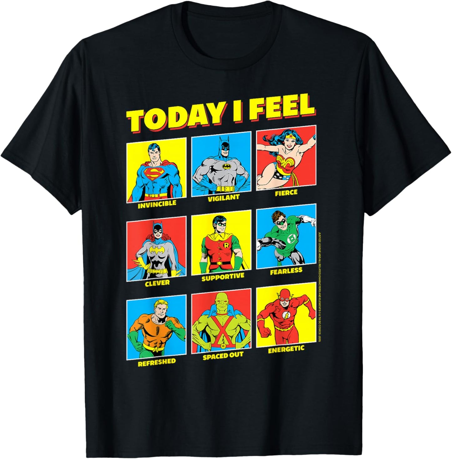 DC Comics Justice League Today I Feel Emotional Box Up T-Shirt - T-Shirt | Black
