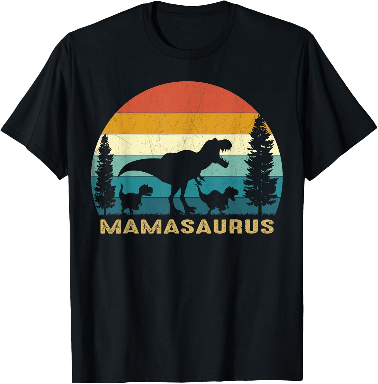 Mamasaurus T Rex Dinosaur Mama Saurus Mother's Day T-Shirt - T-Shirt | Black